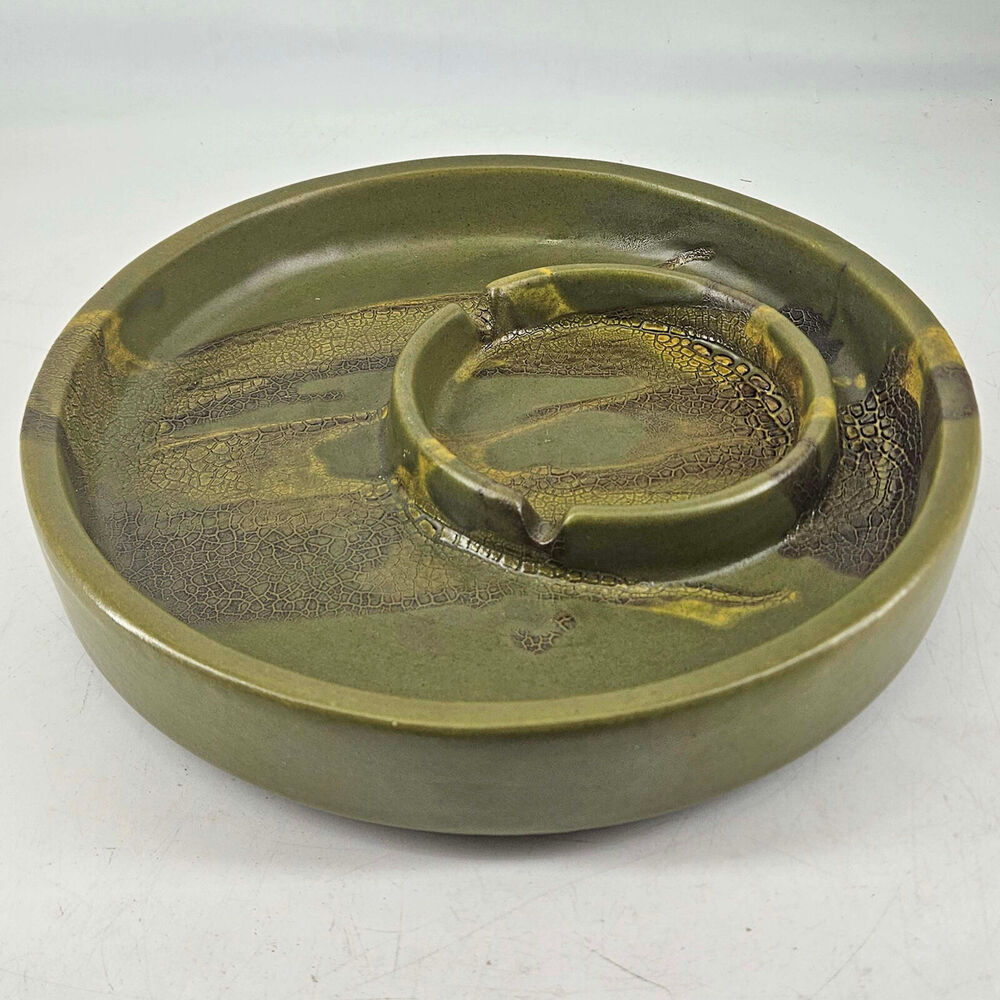 Vintage Royal Haeger MCM green Earth Wrap Ashtray Retro Mid Century modern